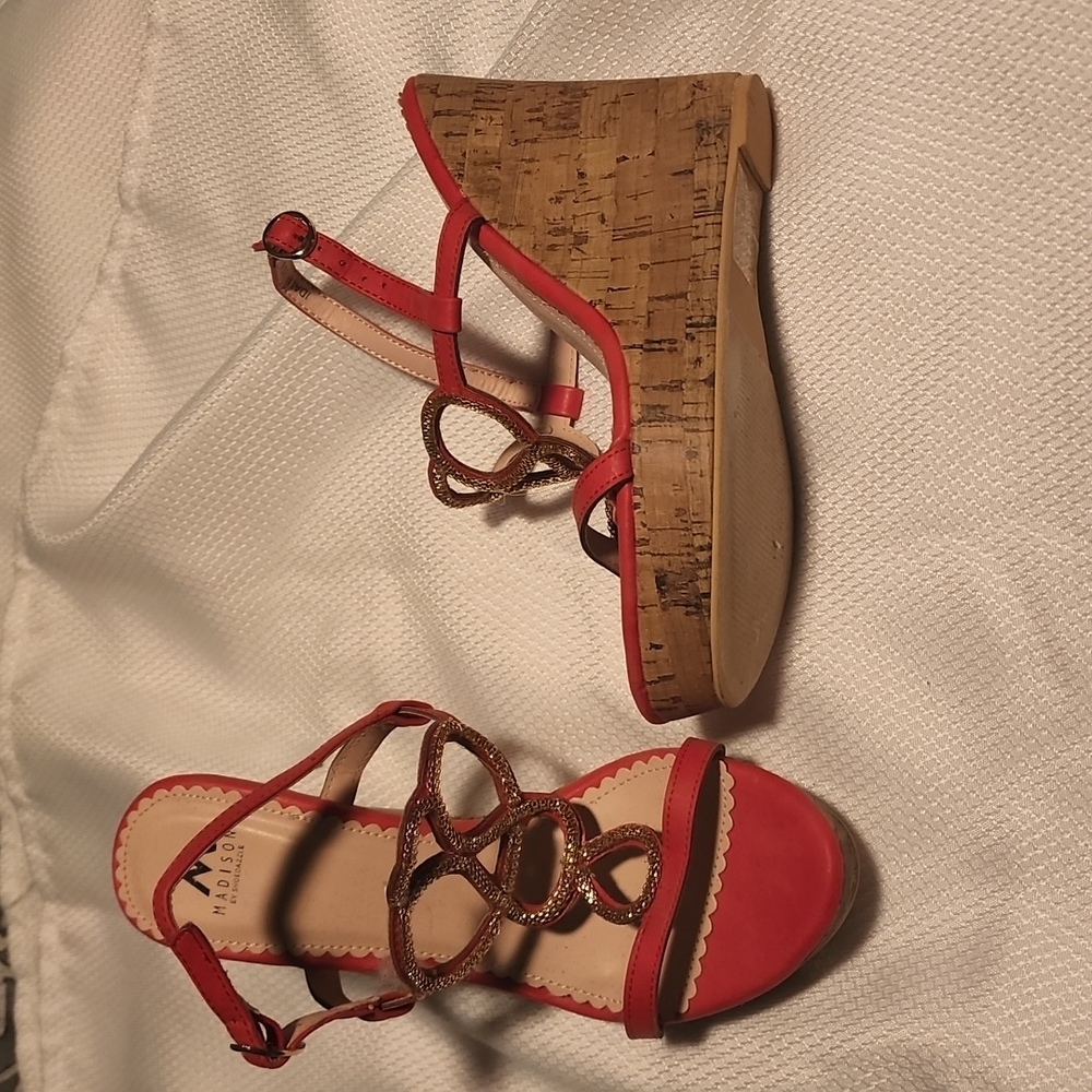 Red Wed sandals